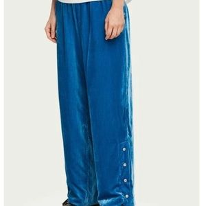 Scotch and Soda Velvet Track Pants in Blue